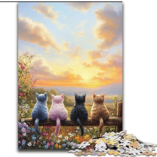 Puzzle 1000 Teile für Erwachsene, Katzen-Puzzle aus Holz, anspruchsvolles Denkspiel für Teenager, Familienspaß, interaktives Spiel, Größe 50x75cm Puzzle 1000 Teile für Erwachsene, Katzen-Puzzle aus Holz, anspruchsvolles Denkspiel für Teenager, Familienspaß, interaktives Spiel, Größe 50x75cm von LYXIANY