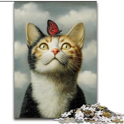 Puzzle 1000 Teile für Erwachsene, Katzen- und Schmetterlingspuzzle aus Holz, anspruchsvolles Denkspiel für Teenager, interaktives Familienspiel, Größe 50x75cm Puzzle 1000 Teile für Erwachsene, Katzen- und Schmetterlingspuzzle aus Holz, anspruchsvolles Denkspiel für Teenager, interaktives Familienspiel, Größe 50x75cm von LYXIANY