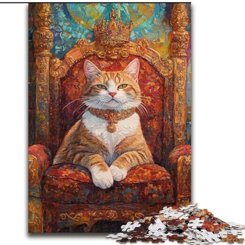Puzzle 1000 Teile für Erwachsene, Katzenkönig, anspruchsvolles Spiel und Familienspiel, Lernspiel für Geburtstag, Weihnachten, 50x75cm von LYXIANY