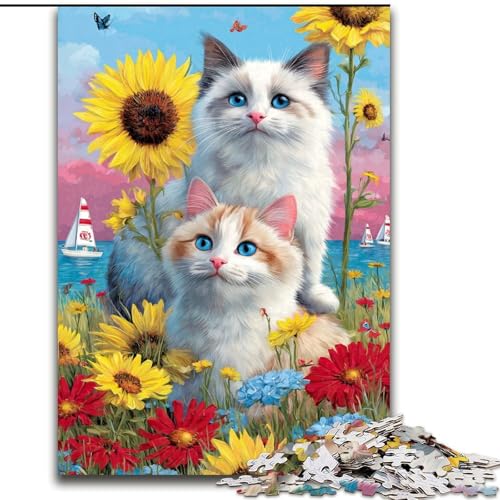 Puzzle 1000 Teile für Erwachsene, Katzenpaar-Puzzle aus Holz, anspruchsvolles Denkspiel für Teenager, Familienspaß, interaktives Spiel, Größe 50x75cm Puzzle 1000 Teile für Erwachsene, Katzenpaar-Puzzle aus Holz, anspruchsvolles Denkspiel für Teenager, Familienspaß, interaktives Spiel, Größe 50x75cm von LYXIANY