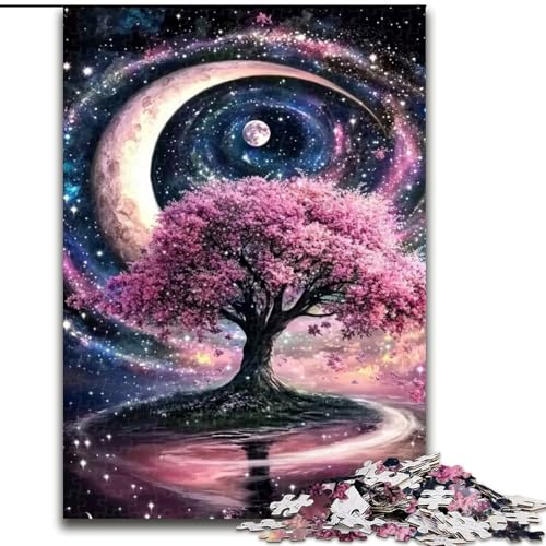 Puzzle 1000 Teile für Erwachsene, Kirschblütenbaum, Lernspiele, Heimdekoration, ganze Familie (Größe 50x75cm) von LYXIANY