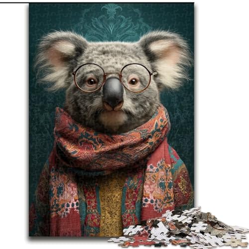 Puzzle 1000 Teile für Erwachsene, Koala mit Schal, Puzzle aus Holz, schwieriges Denkspiel für Teenager, Größe 50x75cm Puzzle 1000 Teile für Erwachsene, Koala mit Schal, Puzzle aus Holz, schwieriges Denkspiel für Teenager, Größe 50x75cm von LYXIANY