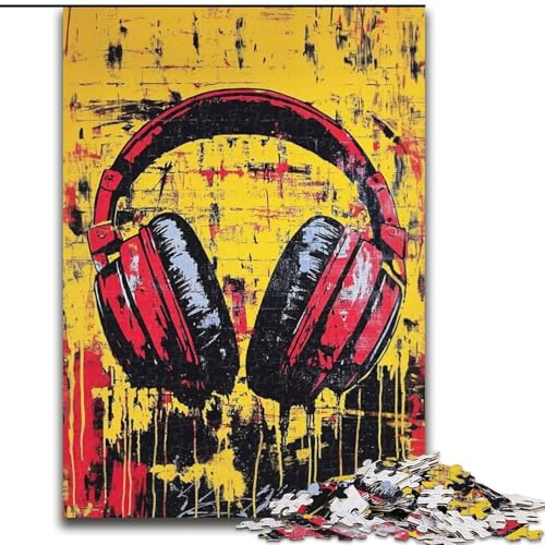 Puzzle 1000 Teile für Erwachsene, Künstlerisches Kopfhörer-Puzzle aus Holz, Entspannung und Herausforderung, farbenfrohe Kunst zur Heimdekoration, Freunde, Größe 50x75cm Puzzle 1000 Teile für Erwachsene, Künstlerisches Kopfhörer-Puzzle aus Holz, Entspannung und Herausforderung, farbenfrohe Kunst zur Heimdekoration, Freunde, Größe 50x75cm von LYXIANY