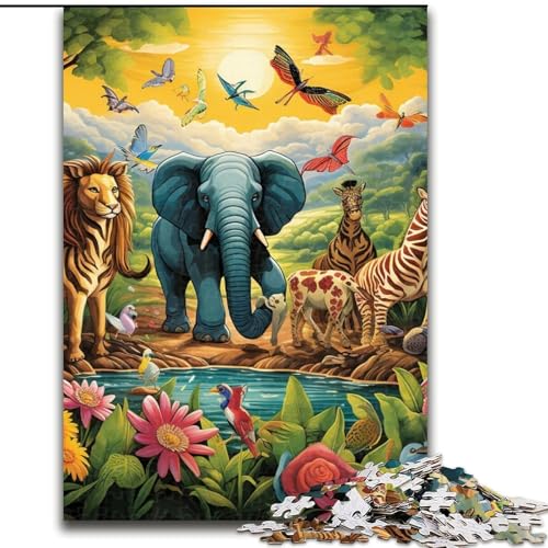 Puzzle 1000 Teile für Erwachsene, Kunst, Tierwelt, Holzpuzzle, Denkspiel für Teenager, 50x75cm von LYXIANY