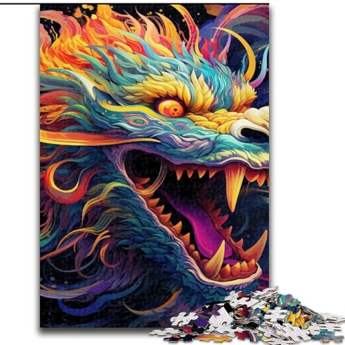 Puzzle 1000 Teile für Erwachsene, Kunst, chinesischer Drache, Holzpuzzle, Denksportaufgabe, Teenager und Heimdekoration, 50x75cm Puzzle 1000 Teile für Erwachsene, Kunst, chinesischer Drache, Holzpuzzle, Denksportaufgabe, Teenager und Heimdekoration, 50x75cm von LYXIANY
