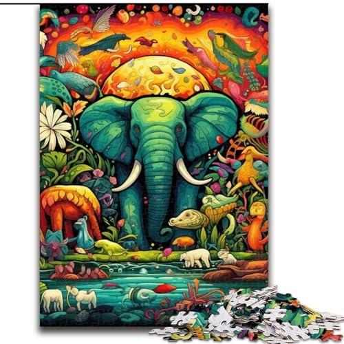 Puzzle 1000 Teile für Erwachsene, Kunstelefant, Holzpuzzle, 50x75cm, perfekt für Halloween, Weihnachten, Geburtstagsgeschenk Puzzle 1000 Teile für Erwachsene, Kunstelefant, Holzpuzzle, 50x75cm, perfekt für Halloween, Weihnachten, Geburtstagsgeschenk von LYXIANY