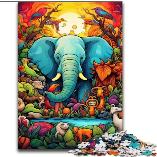 Puzzle 1000 Teile für Erwachsene, Kunstelefant, Puzzles für Erwachsene, Geburtstagsgeschenkidee, anspruchsvolles Denkspiel, 50x75cm Puzzle 1000 Teile für Erwachsene, Kunstelefant, Puzzles für Erwachsene, Geburtstagsgeschenkidee, anspruchsvolles Denkspiel, 50x75cm von LYXIANY