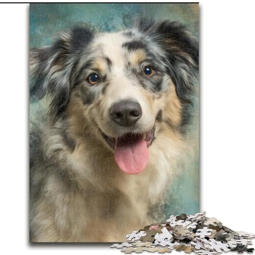 Puzzle 1000 Teile für Erwachsene, Lächelnder Hund, Puzzle aus Holz, Denksportaufgabe, interaktives Familienspiel, geeignet für Kinder ab 14 Jahren, Größe 50x75cm von LYXIANY