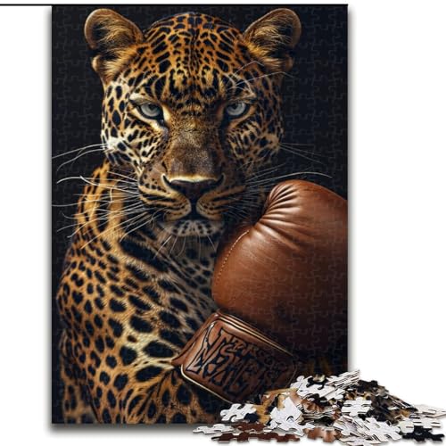 Puzzle 1000 Teile für Erwachsene, Leoparden-Boxer, Spielzeug, Lernspiele, Stressabbau, einzigartige Heimdekoration und Geschenke (Größe 50x75cm) von LYXIANY