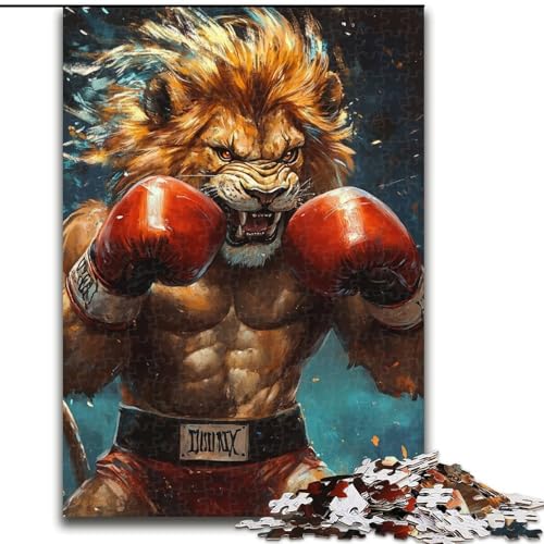 Puzzle 1000 Teile für Erwachsene, Löwe-Boxer, aus Karton, perfektes Weihnachts- und Neujahrsgeschenk, Feiertagsgeschenk, Größe 38x26cm, für Feiertage, Geburtstage und Familienspieleabende Puzzle 1000 Teile für Erwachsene, Löwe-Boxer, aus Karton, perfektes Weihnachts- und Neujahrsgeschenk, Feiertagsgeschenk, Größe 38x26cm, für Feiertage, Geburtstage und Familienspieleabende von LYXIANY