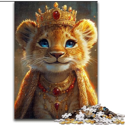 Puzzle 1000 Teile für Erwachsene, Löwenbaby-Puzzle aus Holz, perfekt für Halloween, Weihnachten, Geburtstagsgeschenk, Größe 50x75cm von LYXIANY