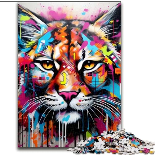Puzzle 1000 Teile für Erwachsene, Luchs-Graffiti-Puzzles für Erwachsene, Geburtstagsgeschenkidee, anspruchsvolles Denkspiel, 50x75cm Puzzle 1000 Teile für Erwachsene, Luchs-Graffiti-Puzzles für Erwachsene, Geburtstagsgeschenkidee, anspruchsvolles Denkspiel, 50x75cm von LYXIANY