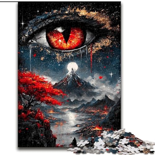 Puzzle 1000 Teile für Erwachsene, Magisches Auge, Puzzle aus Holz, Denksportaufgabe, interaktives Familienspiel, geeignet für Kinder ab 14 Jahren, Größe 50x75cm von LYXIANY