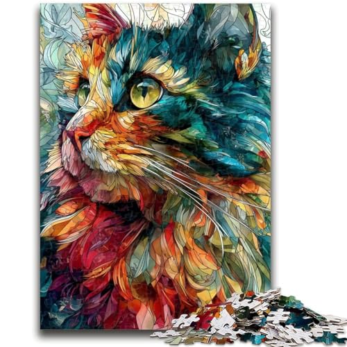 Puzzle 1000 Teile für Erwachsene, Malen, Katze, Lernen, Lernspielzeug, Familienspiele, Geschenke für Freunde und Familie, 50x75cm von LYXIANY