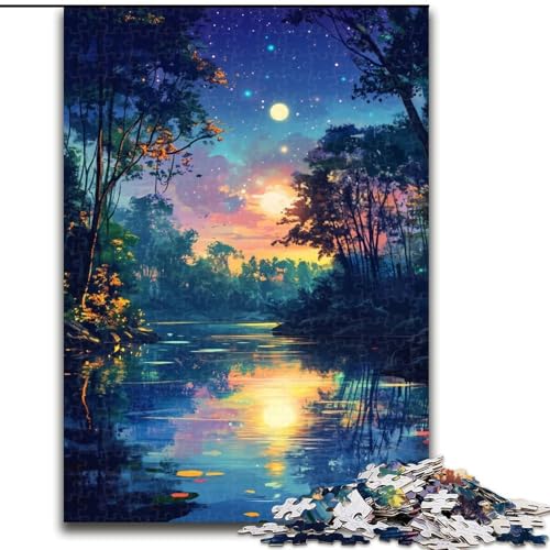 Puzzle 1000 Teile für Erwachsene, Nachtansicht-Puzzle aus Holz, anspruchsvolles Denkspiel für Teenager, Familienspaß, DIY-Heimdeko-Geschenk, Größe 50x75cm Puzzle 1000 Teile für Erwachsene, Nachtansicht-Puzzle aus Holz, anspruchsvolles Denkspiel für Teenager, Familienspaß, DIY-Heimdeko-Geschenk, Größe 50x75cm von LYXIANY