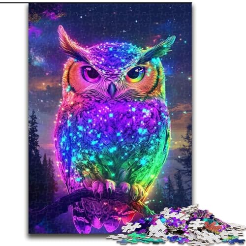 Puzzle 1000 Teile für Erwachsene, Neon-Eulen-Puzzle aus Holz, anspruchsvolles Denkspiel für Teenager, Familienspaß, DIY-Heimdeko-Geschenk, Größe 50x75cm Puzzle 1000 Teile für Erwachsene, Neon-Eulen-Puzzle aus Holz, anspruchsvolles Denkspiel für Teenager, Familienspaß, DIY-Heimdeko-Geschenk, Größe 50x75cm von LYXIANY