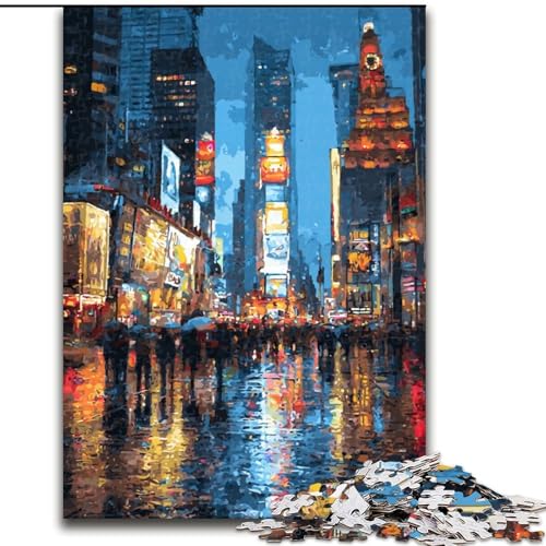 Puzzle 1000 Teile für Erwachsene, New Yorker Straßenszene, Puzzle aus Holz, anspruchsvolles Denkspiel für Teenager, Familienspaß, interaktives Spiel, Größe 50x75cm Puzzle 1000 Teile für Erwachsene, New Yorker Straßenszene, Puzzle aus Holz, anspruchsvolles Denkspiel für Teenager, Familienspaß, interaktives Spiel, Größe 50x75cm von LYXIANY