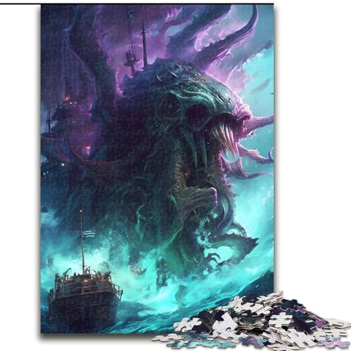 Puzzle 1000 Teile für Erwachsene, Oktopus-Monster, Kartonpuzzle, Heimdekoration und Urlaubsspaß, Größe 38x26cm Puzzle 1000 Teile für Erwachsene, Oktopus-Monster, Kartonpuzzle, Heimdekoration und Urlaubsspaß, Größe 38x26cm von LYXIANY