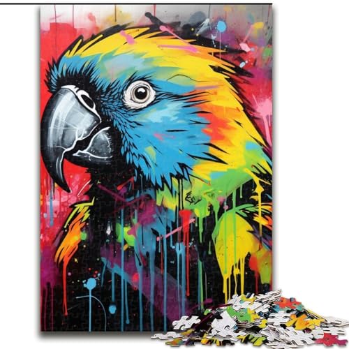 Puzzle 1000 Teile für Erwachsene, Papagei-Graffiti-Malerei, Papp-Puzzle, Denksportaufgabe, Teenager und Heimdekoration, 26x38cm von LYXIANY