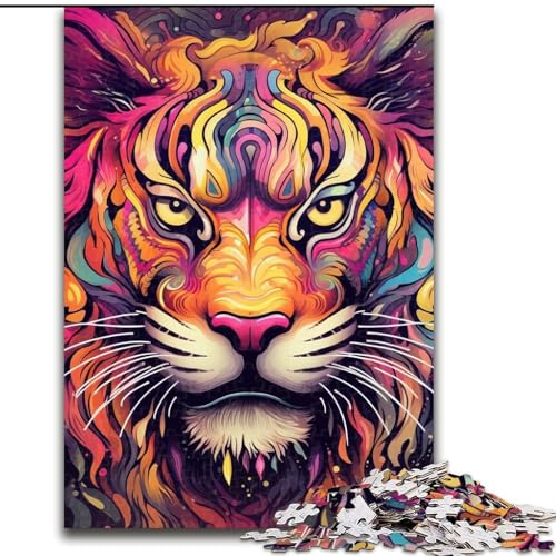 Puzzle 1000 Teile für Erwachsene, Psychedelic Art Tiger, Papppuzzle, Denksportaufgabe, Teenager und Heimdekoration, 26x38cm Puzzle 1000 Teile für Erwachsene, Psychedelic Art Tiger, Papppuzzle, Denksportaufgabe, Teenager und Heimdekoration, 26x38cm von LYXIANY