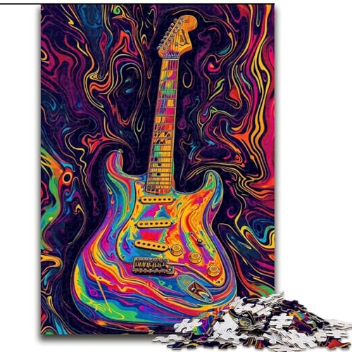 Puzzle 1000 Teile für Erwachsene, Psychedelische Gitarren-Puzzles für Erwachsene, perfektes DIY-Kunstdekor oder Geburtstagsgeschenk, Größe 50x75cm Puzzle 1000 Teile für Erwachsene, Psychedelische Gitarren-Puzzles für Erwachsene, perfektes DIY-Kunstdekor oder Geburtstagsgeschenk, Größe 50x75cm von LYXIANY