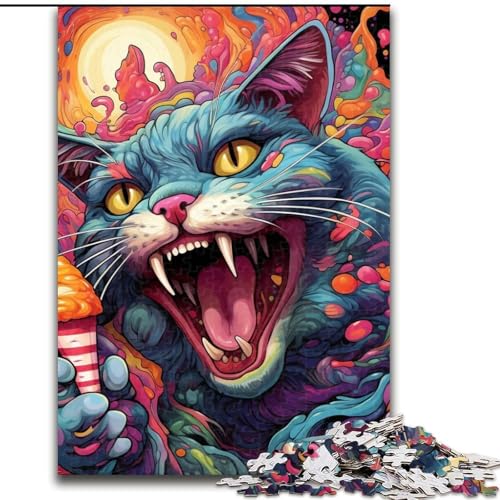 Puzzle 1000 Teile für Erwachsene, Psychedelische Katze, Papppuzzle, 26x38cm, perfekt für Halloween, Weihnachten, Geburtstagsgeschenk Puzzle 1000 Teile für Erwachsene, Psychedelische Katze, Papppuzzle, 26x38cm, perfekt für Halloween, Weihnachten, Geburtstagsgeschenk von LYXIANY
