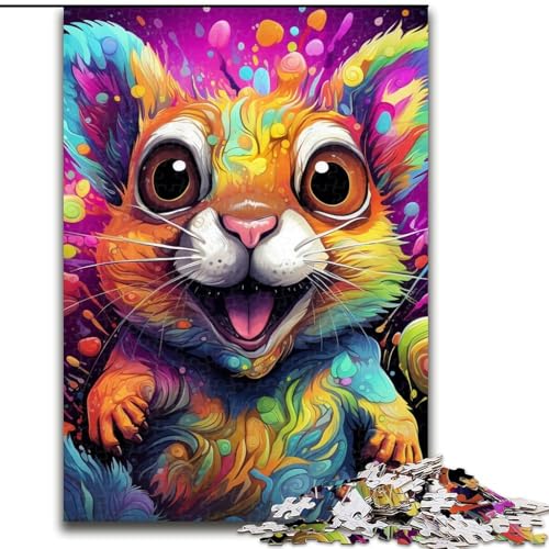Puzzle 1000 Teile für Erwachsene, Psychedelisches Eichhörnchen, Unmögliches Puzzle für Erwachsene, 26x38cm, Gehirn-forderndes DIY-Dekorationsspiel, interaktives Familienspielzeug Puzzle 1000 Teile für Erwachsene, Psychedelisches Eichhörnchen, Unmögliches Puzzle für Erwachsene, 26x38cm, Gehirn-forderndes DIY-Dekorationsspiel, interaktives Familienspielzeug von LYXIANY