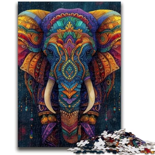 Puzzle 1000 Teile für Erwachsene, Psychedelisches Elefanten-Denkspiel, Lernspiel für Geburtstag, Weihnachten, für ab 14 Jahren, 26x38cm von LYXIANY