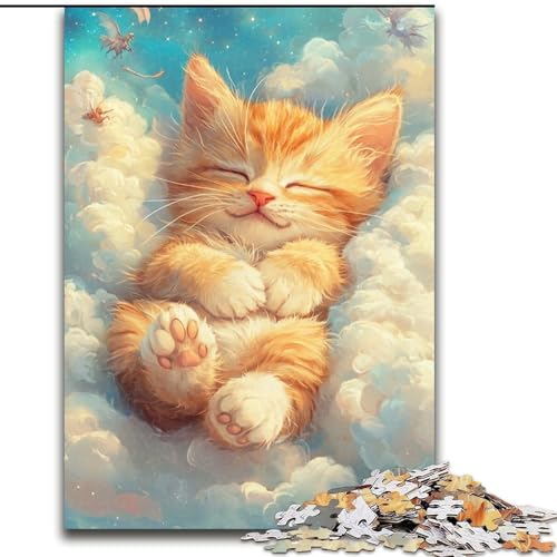 Puzzle 1000 Teile für Erwachsene, Schlafende orangefarbene Katze, Puzzle aus Holz, interaktives Familienspiel, DIY-Heimdekoration, Gehirn-Herausforderung, Geschenk, Größe 50x75cm Puzzle 1000 Teile für Erwachsene, Schlafende orangefarbene Katze, Puzzle aus Holz, interaktives Familienspiel, DIY-Heimdekoration, Gehirn-Herausforderung, Geschenk, Größe 50x75cm von LYXIANY