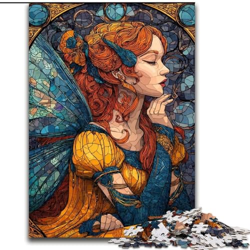 Puzzle 1000 Teile für Erwachsene, Schmetterlingsmädchen, Puzzle, Spiel für Erwachsene, Geschenk, Familien-Interaktives Spiel, Gehirn-Herausforderung, Geschenk (Größe 26x38cm) von LYXIANY