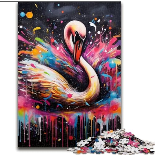 Puzzle 1000 Teile für Erwachsene, Schwan-Graffiti-Malerei, Karton, 26x38cm, perfekt für Halloween, Weihnachten, Geburtstagsgeschenk Puzzle 1000 Teile für Erwachsene, Schwan-Graffiti-Malerei, Karton, 26x38cm, perfekt für Halloween, Weihnachten, Geburtstagsgeschenk von LYXIANY