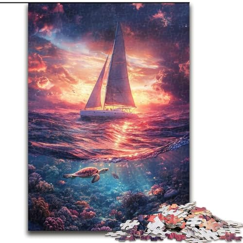 Puzzle 1000 Teile für Erwachsene, Seeschiff, Familienspiel, Stressabbau, schwierige Herausforderung, EIN Kunstwerk für Kinder ab 14 Jahren (Größe 50x75cm) von LYXIANY