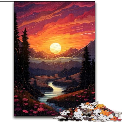 Puzzle 1000 Teile für Erwachsene, Sonnenuntergang über der Stadt mit Bäumen, Holzpuzzle, interaktives Familienspiel, Gehirn-Herausforderung, Lernspielzeug, Größe 50x75cm Puzzle 1000 Teile für Erwachsene, Sonnenuntergang über der Stadt mit Bäumen, Holzpuzzle, interaktives Familienspiel, Gehirn-Herausforderung, Lernspielzeug, Größe 50x75cm von LYXIANY