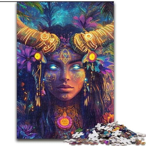 Puzzle 1000 Teile für Erwachsene, Stiergöttin-Puzzle, Spiel für Erwachsene, Geschenk, Familien-Interaktives Spiel, Gehirn-Herausforderung, Geschenk (Größe 26x38cm) von LYXIANY