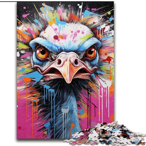 Puzzle 1000 Teile für Erwachsene, Straußen-Graffiti-Puzzles für Erwachsene, Geburtstagsgeschenkidee, anspruchsvolles Denkspiel, 50x75cm Puzzle 1000 Teile für Erwachsene, Straußen-Graffiti-Puzzles für Erwachsene, Geburtstagsgeschenkidee, anspruchsvolles Denkspiel, 50x75cm von LYXIANY