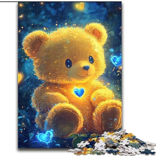 Puzzle 1000 Teile für Erwachsene, Teddybär, Dekomprimierendes intellektuelles Lernspielzeug, Geburtstagsgeschenk, Geschenke (Größe 26x38cm) von LYXIANY