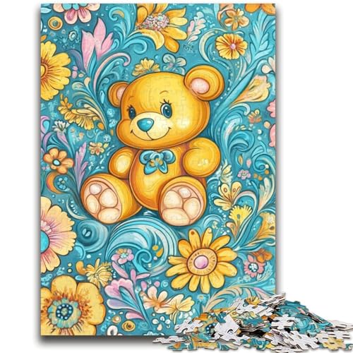 Puzzle 1000 Teile für Erwachsene, Teddybär, schwierig und herausfordernd, mit passendem Poster und Quizblatt, für Alter 14, 26x38cm von LYXIANY