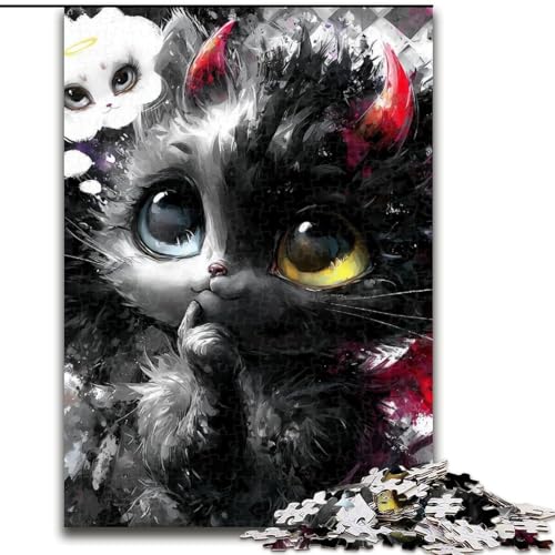 Puzzle 1000 Teile für Erwachsene, Teufelskätzchen-Puzzle aus Holz, anspruchsvolles Denkspiel für Teenager, Familienspaß, interaktives Spiel, Größe 50x75cm Puzzle 1000 Teile für Erwachsene, Teufelskätzchen-Puzzle aus Holz, anspruchsvolles Denkspiel für Teenager, Familienspaß, interaktives Spiel, Größe 50x75cm von LYXIANY