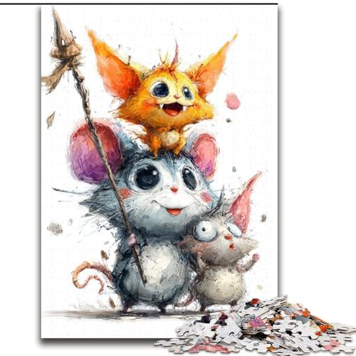 Puzzle 1000 Teile für Erwachsene, Tierbabys, Puzzle, Spiel für Erwachsene, Geschenk, Familien-Interaktives Spiel, Gehirn-Herausforderung, Geschenk (Größe 50x75cm) von LYXIANY