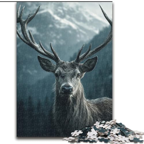 Puzzle 1000 Teile für Erwachsene, Tierhirsch, anspruchsvolles Spiel und Familienspiel, Lernspiel für Geburtstag, Weihnachten, 26x38cm von LYXIANY