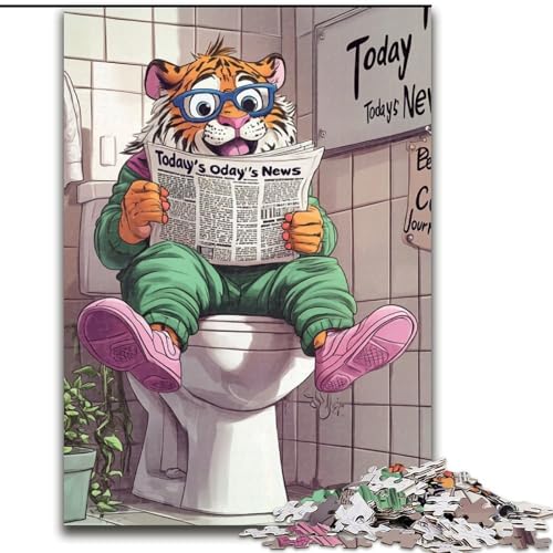 Puzzle 1000 Teile für Erwachsene, Tiger Go Toiletten-Puzzles für Erwachsene, Spaß am Familienspielabend, dekoratives Kunstwerk zum Selbermachen, Größe 50x75cm Puzzle 1000 Teile für Erwachsene, Tiger Go Toiletten-Puzzles für Erwachsene, Spaß am Familienspielabend, dekoratives Kunstwerk zum Selbermachen, Größe 50x75cm von LYXIANY