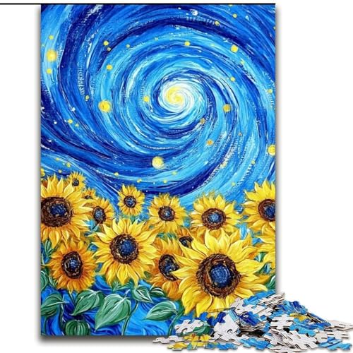 Puzzle 1000 Teile für Erwachsene, Van Gogh Sonnenblumen-Puzzle aus Karton, zum Entspannen und Herausfordern, farbenfrohe Kunst zur Heimdekoration, Freunde, Größe 38x26cm Puzzle 1000 Teile für Erwachsene, Van Gogh Sonnenblumen-Puzzle aus Karton, zum Entspannen und Herausfordern, farbenfrohe Kunst zur Heimdekoration, Freunde, Größe 38x26cm von LYXIANY