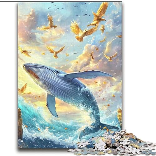 Puzzle 1000 Teile für Erwachsene, Wal, Geschenk, anspruchsvolles Spiel und Familienspiel mit vollständig ineinandergreifenden, zufällig geformten Teilen, 38x52cm von LYXIANY