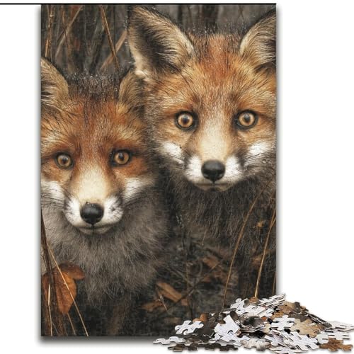 Puzzle 1000 Teile für Erwachsene, Waldfuchs-Puzzle aus Holz, Weihnachten, Halloween, Ostern, Neujahr, Größe 50x75cm von LYXIANY