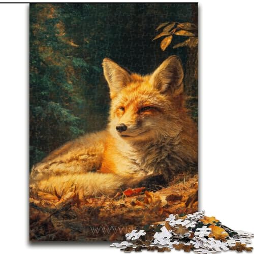 Puzzle 1000 Teile für Erwachsene, Waldfuchs-Puzzle aus Holz, geeignet für Geburtstage, Halloween, Thanksgiving, Ostern, Größe 50x75cm von LYXIANY