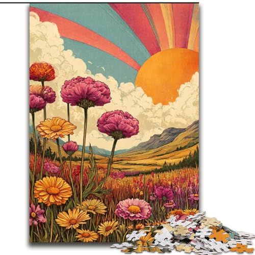 Puzzle 1000 Teile für Erwachsene, Wildblumen-Sommer, Spiele, Spielzeug, Geschenk, einzigartige Geburtstags- und Geschenkideen für Kinder ab 14 Jahren (Größe 50x75cm) von LYXIANY