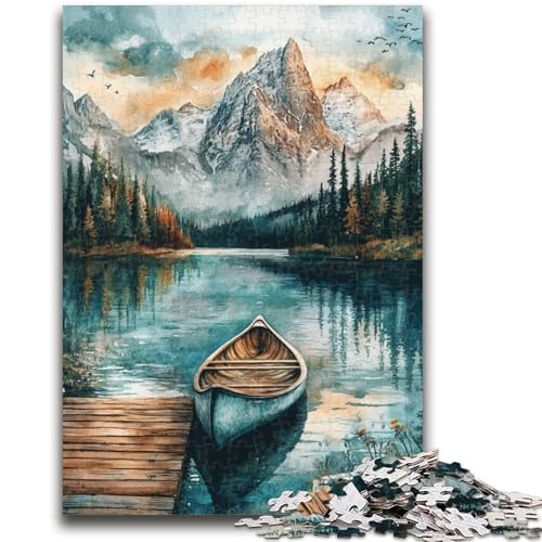 Puzzle 1000 Teile für Erwachsene, Winterboot, schwierig und herausfordernd, mit passendem Poster und Quizblatt, für Alter 14, 50x75cm von LYXIANY