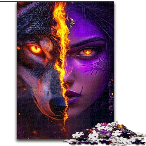 Puzzle 1000 Teile für Erwachsene, Wolfsmädchen, Lernspiele, Heimdekoration, Lernspiel für Geburtstag, Weihnachten, 38x26cm von LYXIANY
