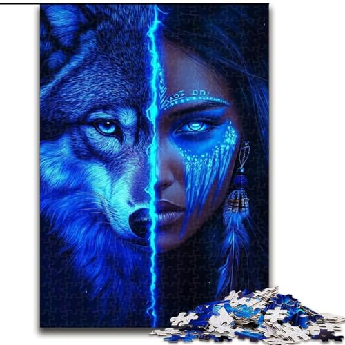 Puzzle 1000 Teile für Erwachsene, Wolfsmädchen, anspruchsvolles Spiel und Familienspiel mit vollständig ineinandergreifenden, zufällig geformten Teilen, 50x75cm Puzzle 1000 Teile für Erwachsene, Wolfsmädchen, anspruchsvolles Spiel und Familienspiel mit vollständig ineinandergreifenden, zufällig geformten Teilen, 50x75cm von LYXIANY