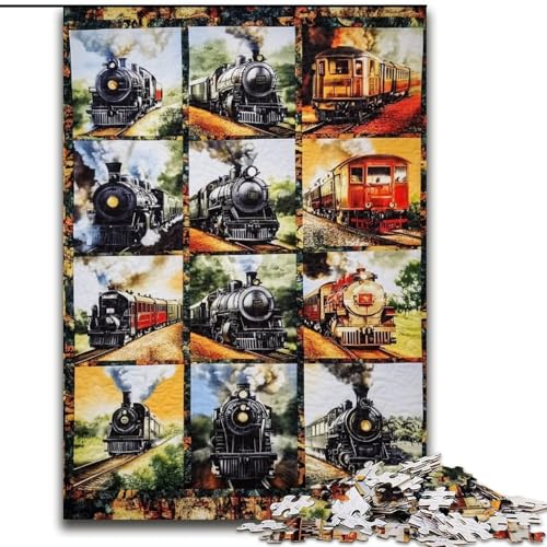 Puzzle 1000 Teile für Erwachsene, Zugcollage, anspruchsvolles Spiel und Familienspiel, Lernspiel für Geburtstag, Weihnachten, 50x75cm von LYXIANY